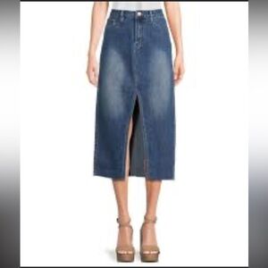 Kensie Blue Denim Midi Jean Skirt